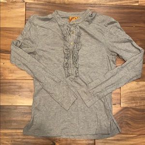Tory Burch Grey Long sleeve Ruffled top